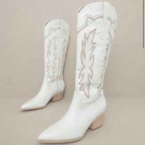 White Western Dolly Boots